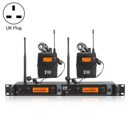 XTUGA IEM1200 Wireless Transmitter 2 Bodypack Stage Singer In-Ear Monitor System (UK Plug) - Microphone by XTUGA | Online Shopping UK | buy2fix