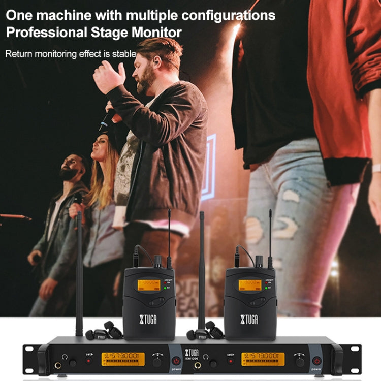 XTUGA IEM1200 Wireless Transmitter 4 Bodypack Stage Singer In-Ear Monitor System (UK Plug) - Microphone by XTUGA | Online Shopping UK | buy2fix