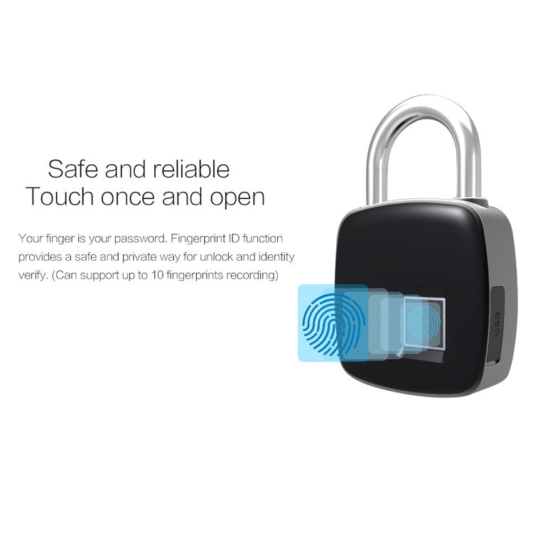 Anytek P3+ Against Theft Non-password Electrically Intelligent Fingerprint Padlock, Support APP Unlock - Padlocks by Anytek | Online Shopping UK | buy2fix