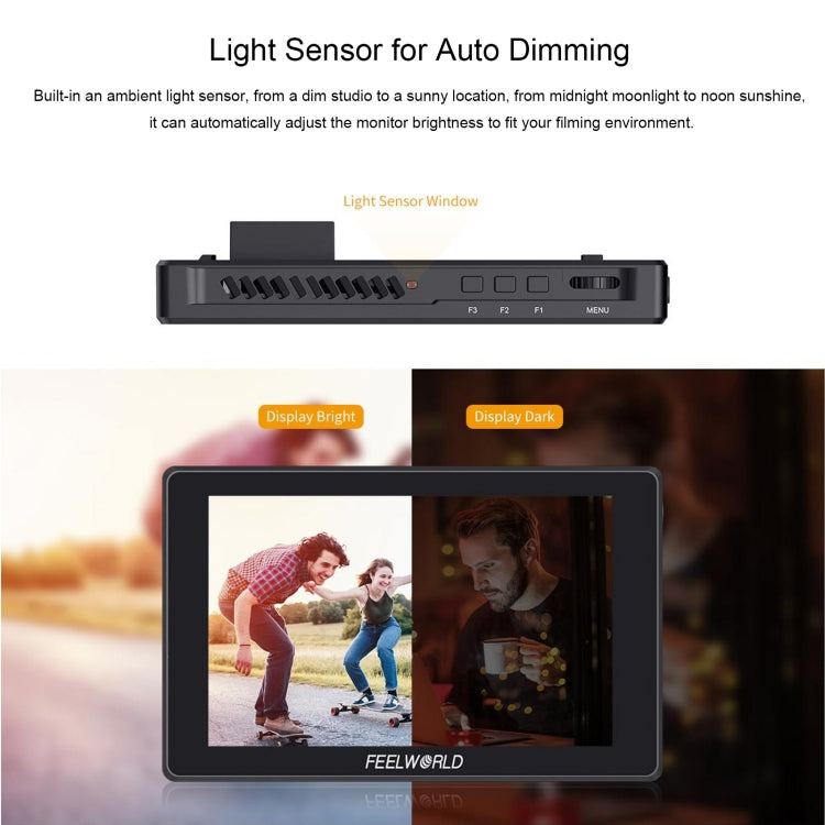 FEELWORLD SH7 7-inch Ultra Bright 2200nit On-camera Monitor SDI HDMI Cross Conversion (Black) - On-camera Monitors by FEELWORLD | Online Shopping UK | buy2fix