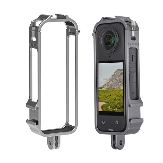 For Insta360 X4 Sunnylife Metal Protective Cage Rig with Cold Shoe Bases & Tripod Adapter (Titanium Color) - Mount & Holder by Sunnylife | Online Shopping UK | buy2fix