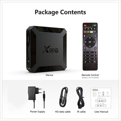 X96Q HD 4K Smart TV Box without Wall Mount, 4GB+64GB, Android 10.0, Allwinner H313 Quad Core ARM Cortex A53 , Support TF Card, HDMI, RJ45, AV, USB x 2 (AU Plug) - Allwinner H3 by buy2fix | Online Shopping UK | buy2fix