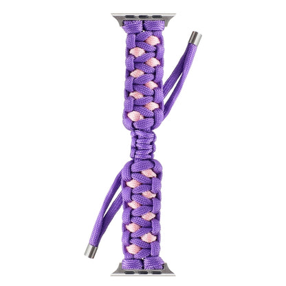 Braided Umbrella Cord Watch Band For Apple Watch Ultra 49mm&Watch Ultra 2 49mm / Series 9&8&7 45mm / SE 3&SE 2&6&SE&5&4 44mm / 3&2&1 42mm(Purple) - Watch Bands by buy2fix | Online Shopping UK | buy2fix