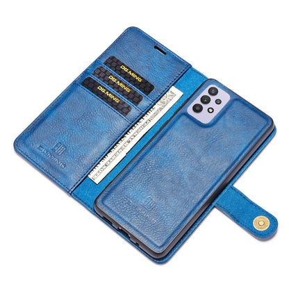 For Samsung Galaxy A32 5G DG.MING Crazy Horse Texture Flip Detachable Magnetic Leather Case with Holder & Card Slots & Wallet(Blue) - Galaxy Phone Cases by DG.MING | Online Shopping UK | buy2fix