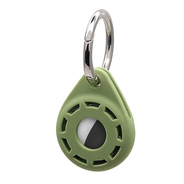 Silica Gel Anti-scratch Shockproof Protective Cover Soft Case with Keychain Ring Loop For AirTag(Olive Green) - Key Chain Series by MOMAX | Online Shopping UK | buy2fix