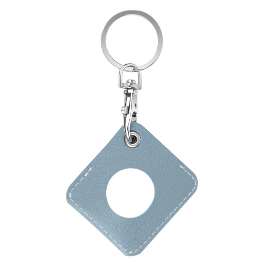 Square PU Leather Case Shockproof Anti-scratch Protective Cover with Keychain Ring Loop For AirTag(Haze Blue) - Key Chain Series by MOMAX | Online Shopping UK | buy2fix