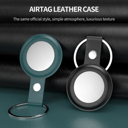 PU Leather Case Shockproof Anti-scratch Protective Cover with Keychain Ring Loop For AirTag(Indigo Blue) - Key Chain Series by MOMAX | Online Shopping UK | buy2fix