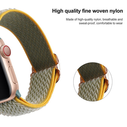 Wave Texture Nylon Watch Band For Apple Watch Ultra 49mm&Watch Ultra 2 49mm / Series 9&8&7 45mm / SE 3&SE 2&6&SE&5&4 44mm / 3&2&1 42mm(Sunny) - Watch Bands by buy2fix | Online Shopping UK | buy2fix