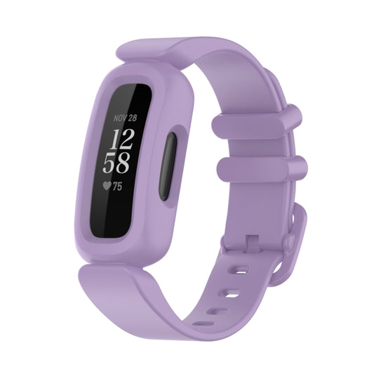 For Fitbit Ace 3 Silicone Integrated Watch Band(Light Purple) - Watch Bands by buy2fix | Online Shopping UK | buy2fix