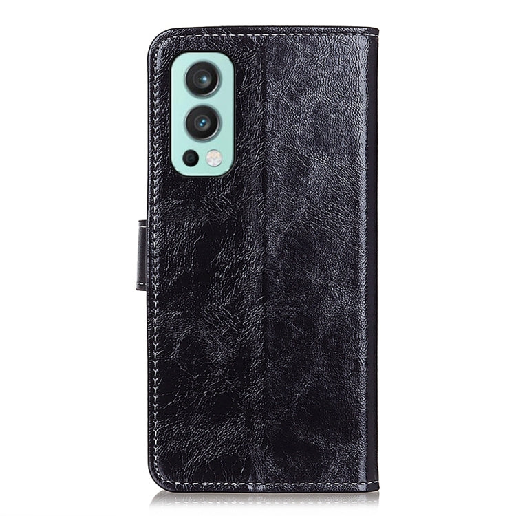 For OnePlus Nord 2 5G Retro Crazy Horse Texture Horizontal Flip Leather Case with Holder & Card Slots & Photo Frame & Wallet(Black) - OnePlus Cases by buy2fix | Online Shopping UK | buy2fix