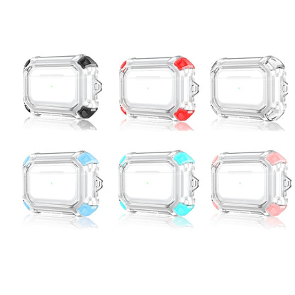 Four Corners Anti-fall Wireless Earphone Dual-color PC Protective Case with Hook For AirPods Pro(Transparent) - For AirPods Pro by buy2fix | Online Shopping UK | buy2fix