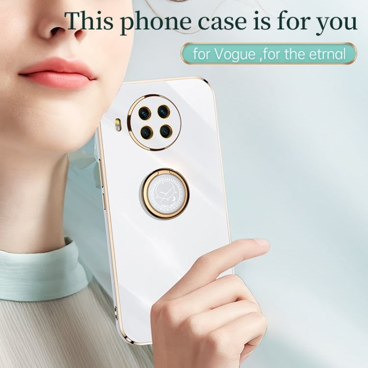 For Xiaomi Mi 10T Lite 5G XINLI Straight 6D Plating Gold Edge TPU Shockproof Case with Ring Holder(White) - Xiaomi Cases by XINLI | Online Shopping UK | buy2fix
