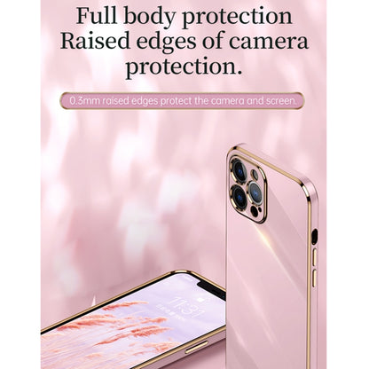 For iPhone 12 Pro XINLI Straight 6D Plating Gold Edge TPU Shockproof Case(Cherry Purple) - iPhone 12 / 12 Pro Cases by XINLI | Online Shopping UK | buy2fix