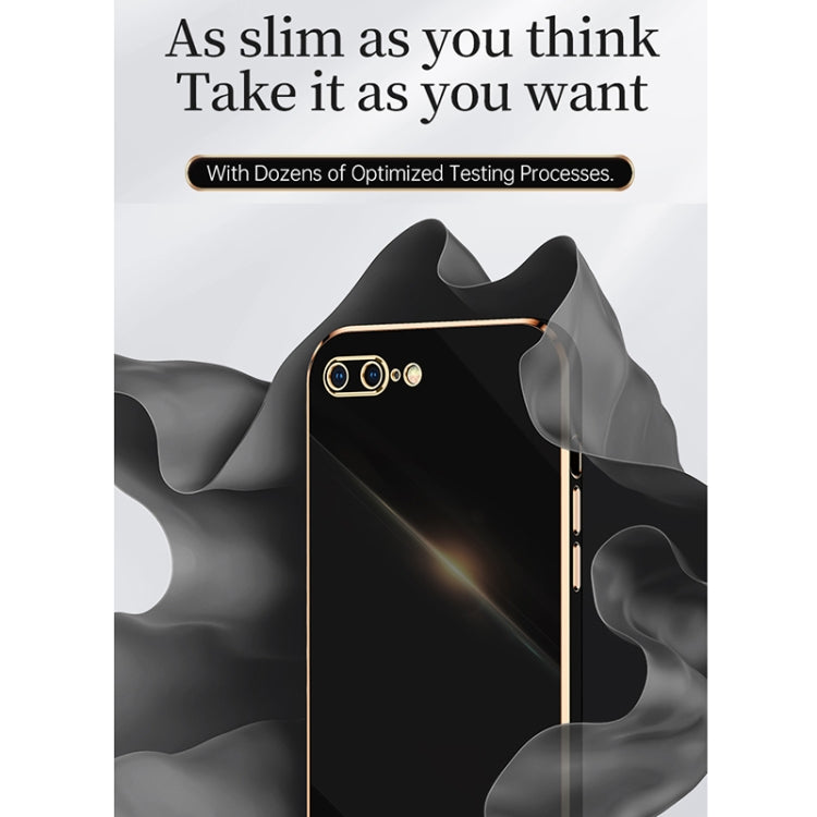 XINLI Straight 6D Plating Gold Edge TPU Shockproof Case with Ring Holder For iPhone 8 Plus / 7 Plus(Black) - More iPhone Cases by XINLI | Online Shopping UK | buy2fix