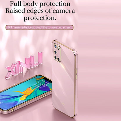 For OPPO A52 XINLI Straight 6D Plating Gold Edge TPU Shockproof Case(Pink) - OPPO Cases by XINLI | Online Shopping UK | buy2fix