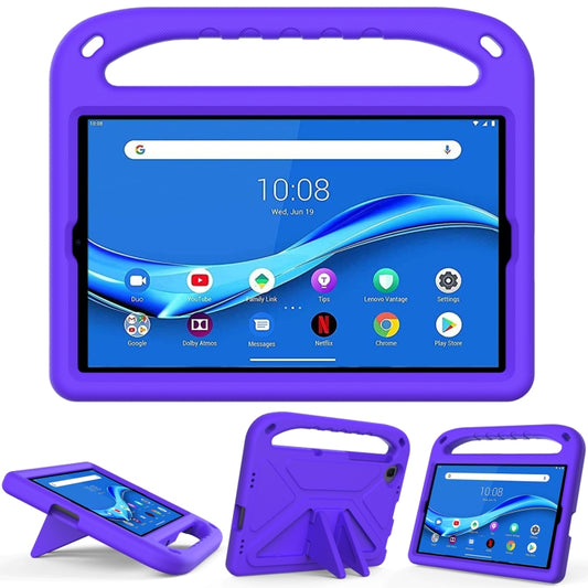 For Lenovo Tab M10 FHD Plus TB-X606F / TB-X606M Handle Portable EVA Shockproof Protective Case with Triangle Holder(Purple) - Lenovo by buy2fix | Online Shopping UK | buy2fix