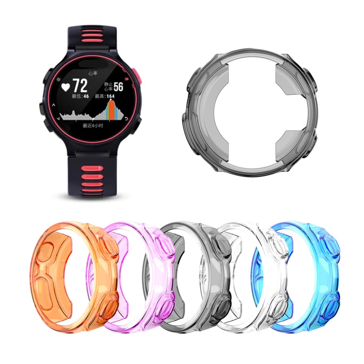 For Garmin Forerunner 735XT TPU Half-pack Candy Color Protective Case(Transparent) - Watch Cases by buy2fix | Online Shopping UK | buy2fix