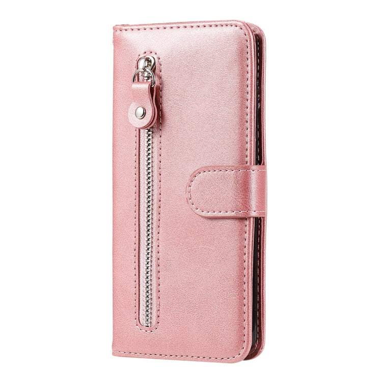 For OPPO Realme 8 5G / Realme V13 5G Fashion Calf Texture Zipper Horizontal Flip Leather Case with Stand & Card Slots & Wallet Function(Rose Gold) - Realme Cases by buy2fix | Online Shopping UK | buy2fix