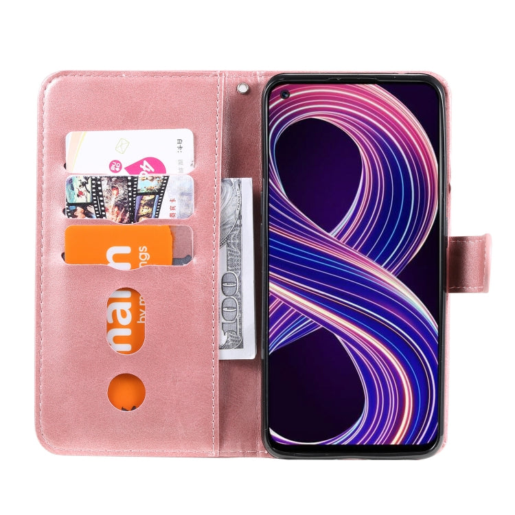 For OPPO Realme 8 5G / Realme V13 5G Fashion Calf Texture Zipper Horizontal Flip Leather Case with Stand & Card Slots & Wallet Function(Rose Gold) - Realme Cases by buy2fix | Online Shopping UK | buy2fix