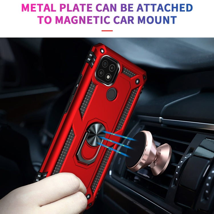 For OPPO Realme C21 Shockproof TPU + PC Protective Case with 360 Degree Rotating Holder(Red) - Realme Cases by buy2fix | Online Shopping UK | buy2fix