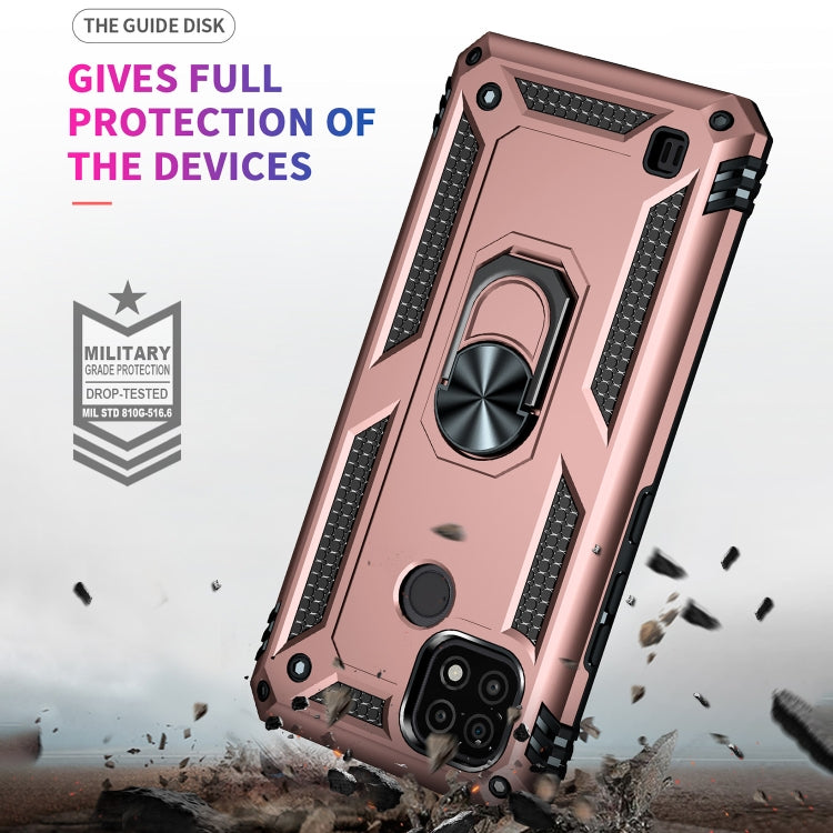For OPPO Realme C21 Shockproof TPU + PC Protective Case with 360 Degree Rotating Holder(Rose Gold) - Realme Cases by buy2fix | Online Shopping UK | buy2fix