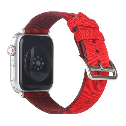 Nylon Single Loop Watch Band For Apple Watch Ultra 49mm&Watch Ultra 2 49mm / Series 9&8&7 45mm / SE 3&SE 2&6&SE&5&4 44mm / 3&2&1 42mm(Red+Dark Red) - Watch Bands by buy2fix | Online Shopping UK | buy2fix