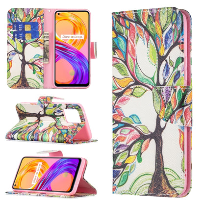 For OPPO Realme 8 / Realme 8 Pro Colored Drawing Pattern Horizontal Flip Leather Case with Holder & Card Slots & Wallet(Tree Life) - Realme Cases by buy2fix | Online Shopping UK | buy2fix
