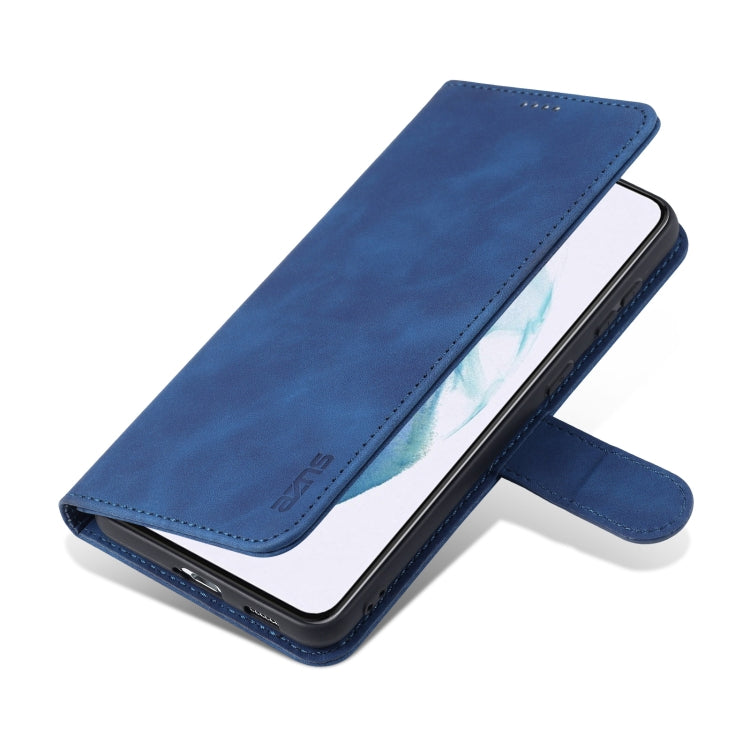 For Samsung Galaxy S21 FE 5G AZNS Skin Feel Calf Texture Horizontal Flip Leather Case with Card Slots & Holder & Wallet(Blue) - Galaxy Phone Cases by AZNS | Online Shopping UK | buy2fix