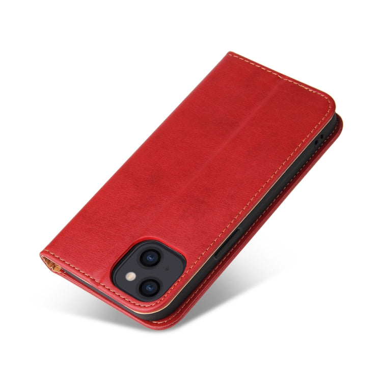 For iPhone 13 Fierre Shann PU Leather Texture Horizontal Flip Leather Case with Holder & Card Slots & Wallet(Red) - iPhone 13 Cases by FIERRE SHANN | Online Shopping UK | buy2fix