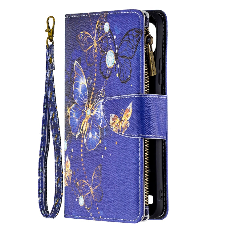 For OPPO Realme C21/C20 Colored Drawing Pattern Zipper Horizontal Flip Leather Case with Holder & Card Slots & Wallet(Purple Butterfly) - Realme Cases by buy2fix | Online Shopping UK | buy2fix