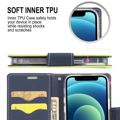 For iPhone 13 mini GOOSPERY FANCY DIARY Cross Pattern Horizontal Flip Leather Case with Holder & Card Slots & Wallet (Navy Blue) - iPhone 13 mini Cases by GOOSPERY | Online Shopping UK | buy2fix