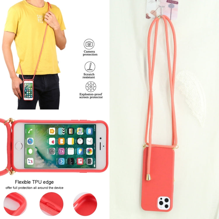 For iPhone 13 Pro Wheat Straw Material + TPU Shockproof Case with Neck Lanyard (Red) - iPhone 13 Pro Cases by buy2fix | Online Shopping UK | buy2fix