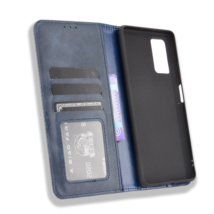 For Blackview A100 Magnetic Buckle Retro Crazy Horse Texture Horizontal Flip Leather Case with Holder & Card Slots & Photo Frame(Blue) - More Brand by buy2fix | Online Shopping UK | buy2fix