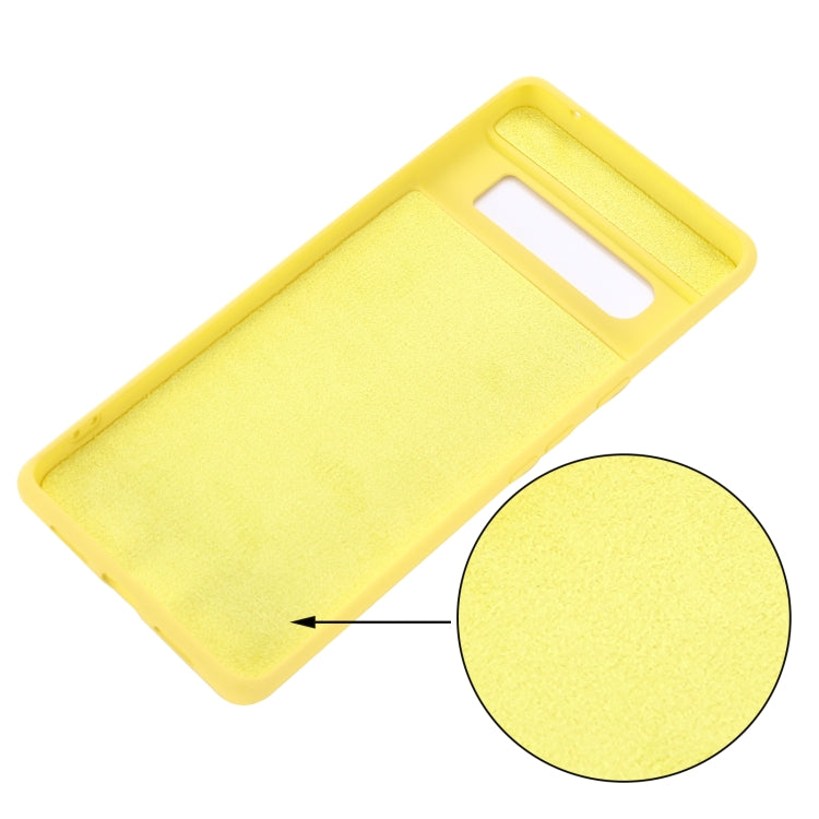 Pure Color Liquid Silicone Shockproof Full Coverage Case For Google Pixel 6 Pro(Yellow) - Google Cases by buy2fix | Online Shopping UK | buy2fix