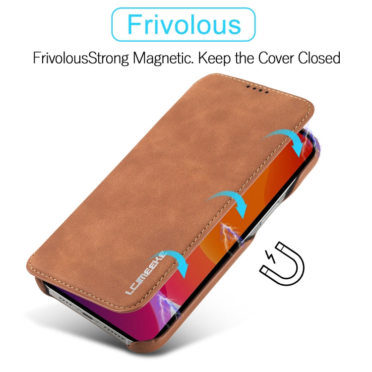 For iPhone 13 Pro LC.IMEEKE Hon Ancient Series Horizontal Flip Leather Case with Holder & Card Slot (Brown) - iPhone 13 Pro Cases by LC.IMEEKE | Online Shopping UK | buy2fix