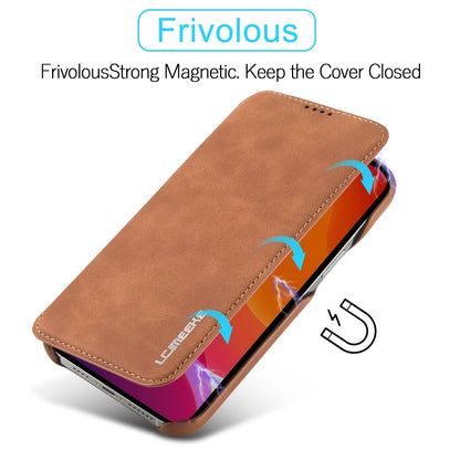 For iPhone 13 Pro LC.IMEEKE Hon Ancient Series Horizontal Flip Leather Case with Holder & Card Slot (Brown) - iPhone 13 Pro Cases by LC.IMEEKE | Online Shopping UK | buy2fix