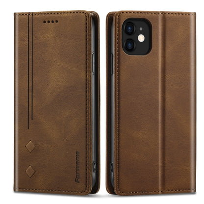 For iPhone 13 Forwenw F2 Series Magnetic Horizontal Flip Leather Case with Holder & Card Slots & Wallet(Brown) - iPhone 13 Cases by Forwenw | Online Shopping UK | buy2fix