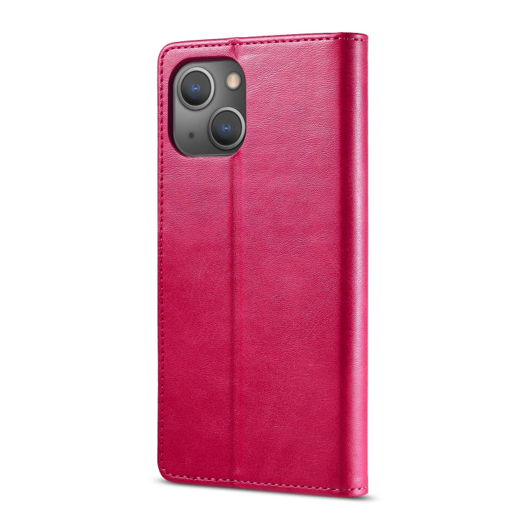 For iPhone 13 LC.IMEEKE Calf Texture Horizontal Flip Leather Case with Holder & Card Slots & Wallet(Red) - iPhone 13 Cases by LC.IMEEKE | Online Shopping UK | buy2fix