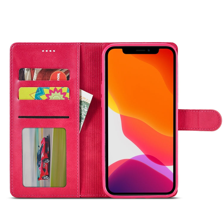 For iPhone 13 LC.IMEEKE Calf Texture Horizontal Flip Leather Case with Holder & Card Slots & Wallet(Red) - iPhone 13 Cases by LC.IMEEKE | Online Shopping UK | buy2fix