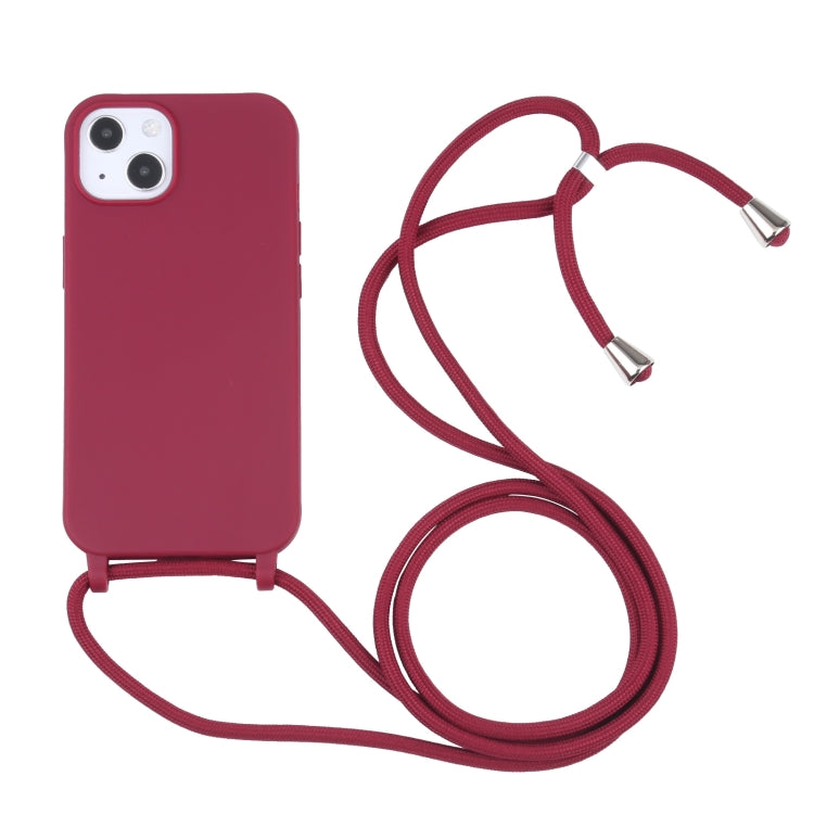 For iPhone 13 Pro Candy Colors TPU Protective Case with Lanyard (Red) - iPhone 13 Pro Cases by buy2fix | Online Shopping UK | buy2fix