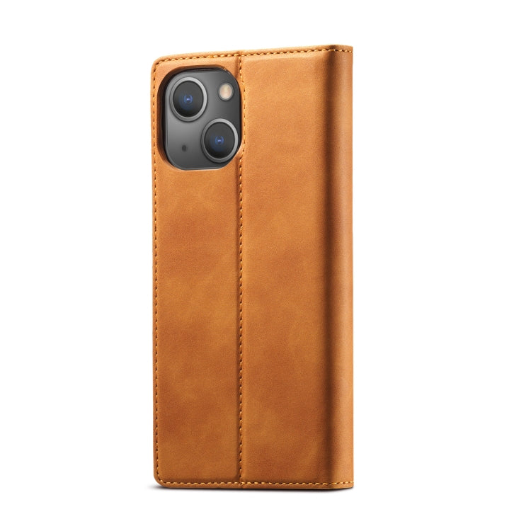 For iPhone 13 LC.IMEEKE Strong Magnetic PU + Matte TPU Horizontal Flip Leather Case with Holder & Card Slots & Wallet(Brown) - iPhone 13 Cases by LC.IMEEKE | Online Shopping UK | buy2fix