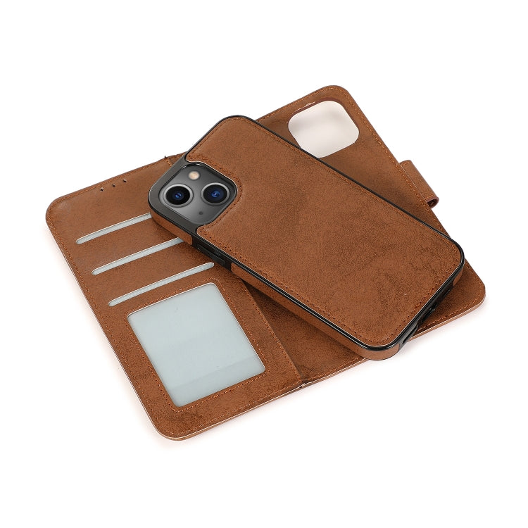 For iPhone 13 Pro Retro 2 in 1 Detachable Horizontal Flip Leather Case with Card Slots & Wallet (Brown) - iPhone 13 Pro Cases by buy2fix | Online Shopping UK | buy2fix