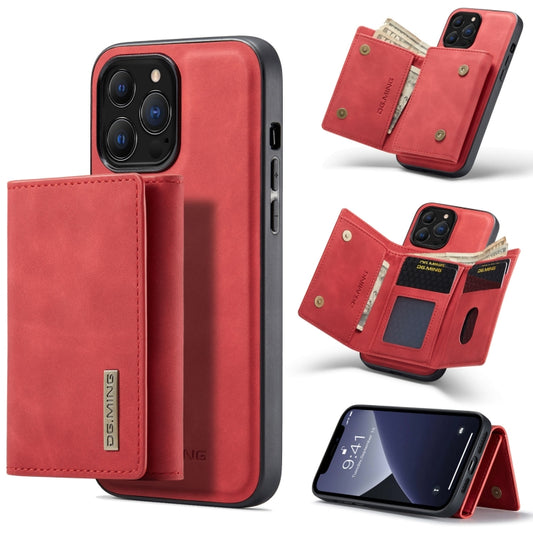 For iPhone 13 Pro Max DG.MING M1 Series 3-Fold Multi Card Wallet Shockproof Case with Holder Function (Red) - iPhone 13 Pro Max Cases by DG.MING | Online Shopping UK | buy2fix