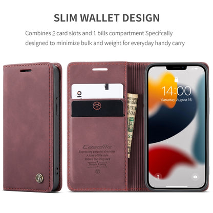 For iPhone 13 mini CaseMe-013 Multifunctional Retro Frosted Horizontal Flip Leather Case with Card Slot & Holder & Wallet (Wine Red) - iPhone 13 mini Cases by CaseMe | Online Shopping UK | buy2fix