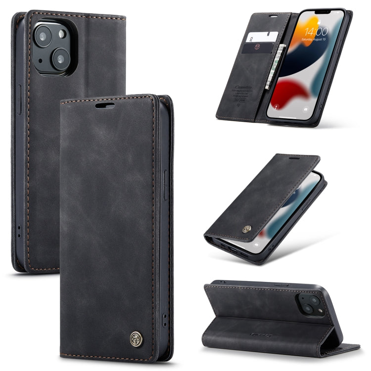 For iPhone 13 CaseMe-013 Multifunctional Retro Frosted Horizontal Flip Leather Case with Card Slot & Holder & Wallet(Black) - iPhone 13 Cases by CaseMe | Online Shopping UK | buy2fix