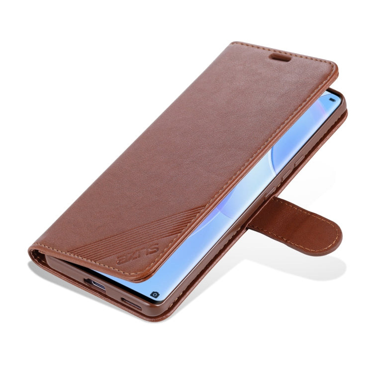 AZNS Sheepskin Texture Horizontal Flip Leather Case with Holder & Card Slots & Wallet For Honor 50(Brown) - Honor Cases by AZNS | Online Shopping UK | buy2fix