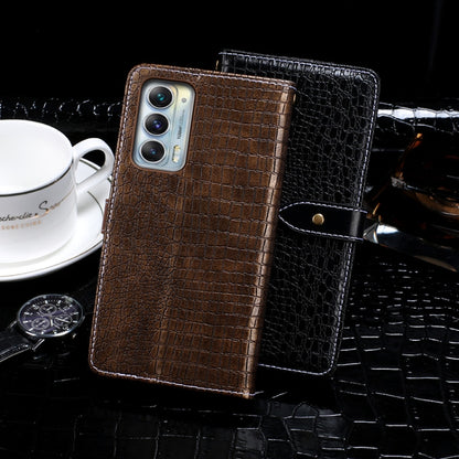 For Motorola Edge 20 idewei Crocodile Texture Horizontal Flip Leather Case with Holder & Card Slots & Wallet(Black) - Motorola Cases by idewei | Online Shopping UK | buy2fix