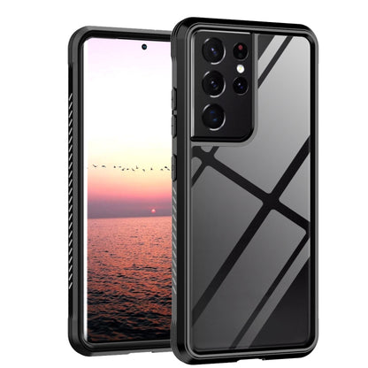 For Samsung Galaxy S21 Ultra 5G C1 2 in 1 Shockproof TPU + PC Protective Case with PET Screen Protector(Black) - Galaxy S21 Ultra 5G Cases by buy2fix | Online Shopping UK | buy2fix