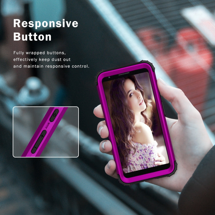 For Google Pixel 3a XL 3 in 1 Shockproof PC + Silicone Protective Case(Dark Purple + Black) - Google Cases by buy2fix | Online Shopping UK | buy2fix