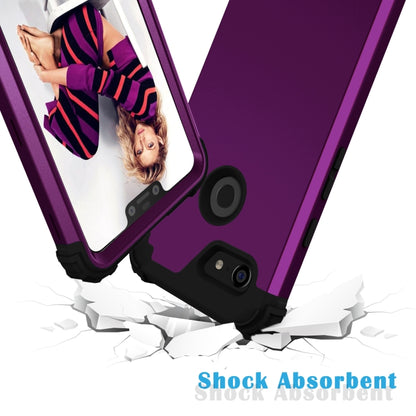 For Google Pixel 3 XL 3 in 1 Shockproof PC + Silicone Protective Case(Dark Purple + Black) - Google Cases by buy2fix | Online Shopping UK | buy2fix